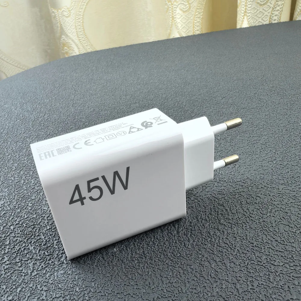 For Xiaomi 45w Charger QC3.0 Fast Turbo Charge EU Adapter For Redmi Note 15  14 13 K60 K50 K40 Pad 7 Pro POCO M8 M7 Mobile Phone
