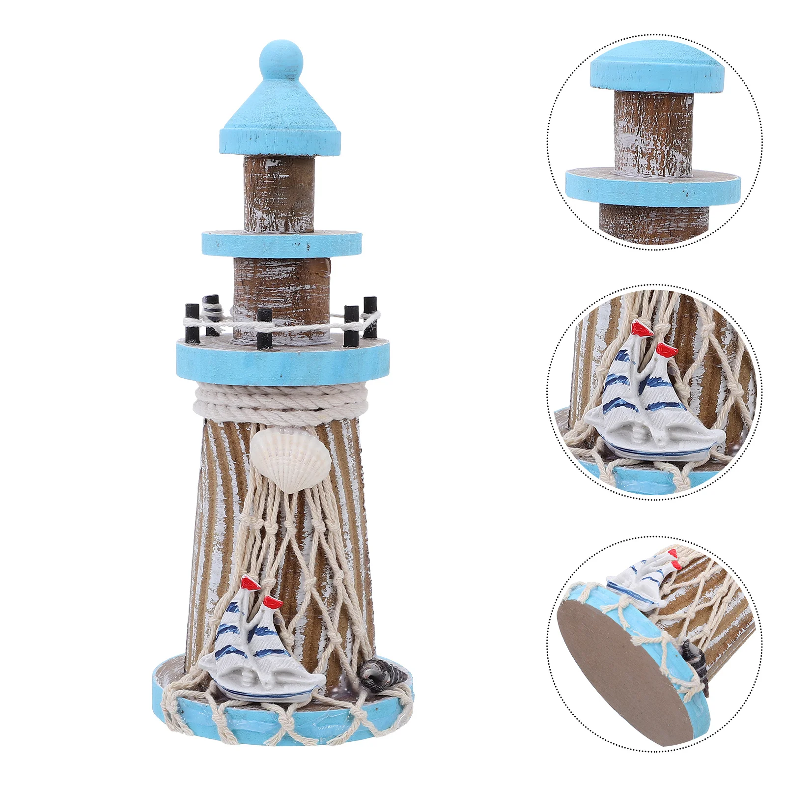 

19Cm Rustic Finish Lighthouse Statue for Nautical Home Decor Beach House Ocean Theme Party Table Centerpiece Desktop Art Piece