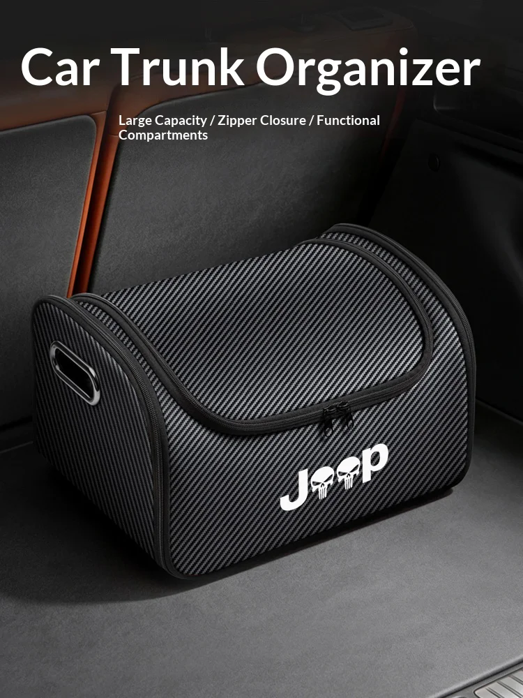 For Jeep SRT Cherokee Grand Cherokee Renegade Wrangler Car Trunk Organizer Storage Box Seat Storage Bag with Built-in Pocket