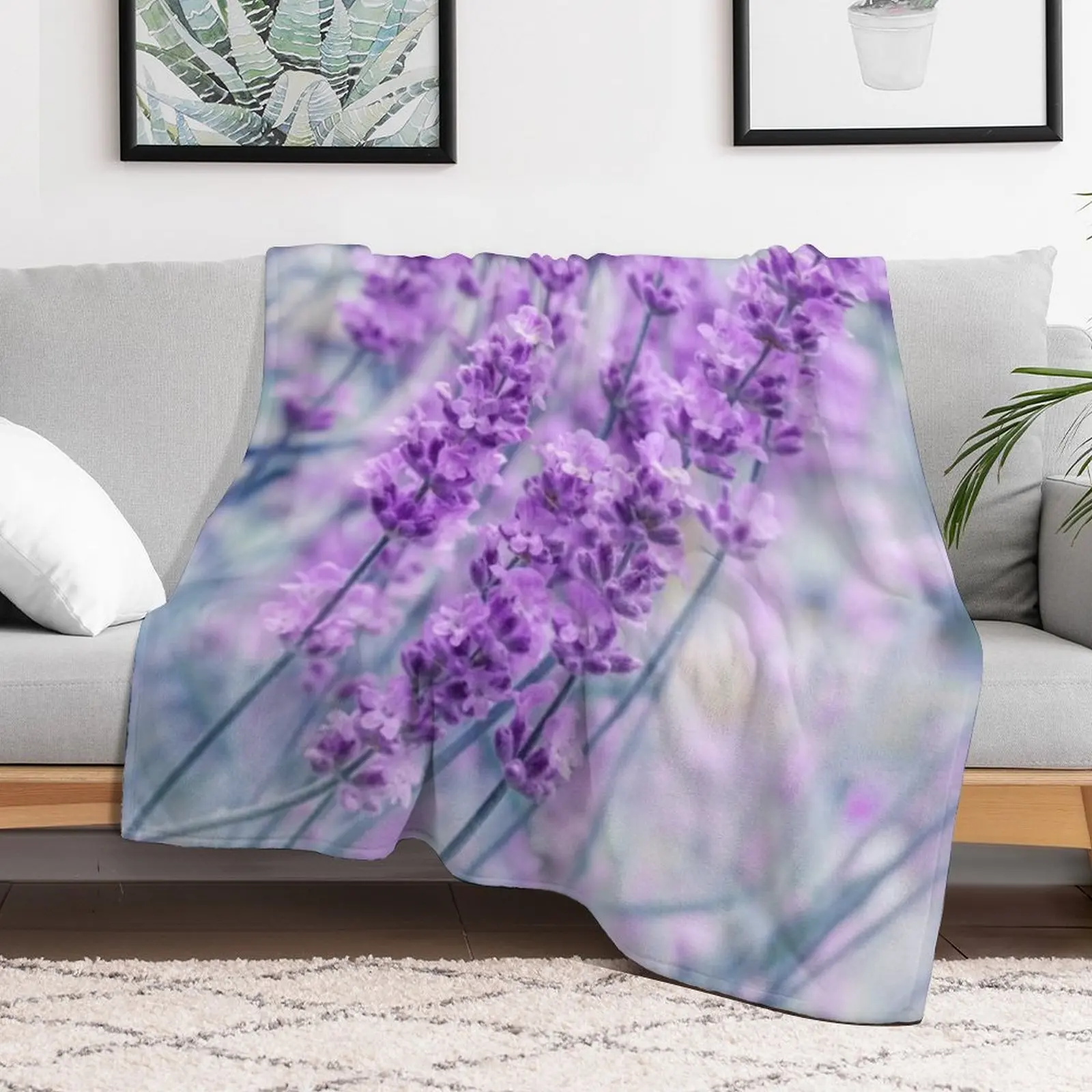 Lavender Flower (Blurry) - Everyday Gift or Birthday Present for Nature Lover Throw Blanket Travel For Decorative Sofa Blankets