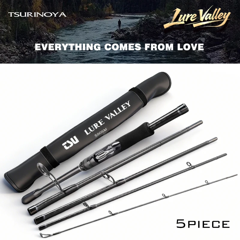 

TSURINOYA Travel Fishing rod LURE VALLEY 5 Section 1.98m 2.08m 2.28m 2.44m 2.7m FUJI SIC+A Guide Action RF Spinning Casting Rod
