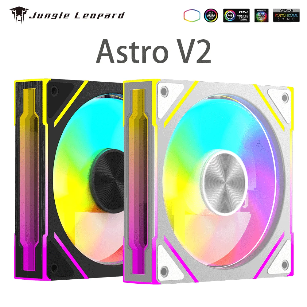 

Jungle Leopard Astro V2 PC Case Fan 120mm 5V 3Pin ARGB Cyclic Mirror Light Effect PWM 800 to 1850RPM Cooling Fan