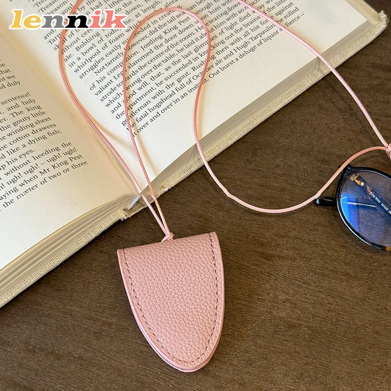 قلادة بمشبك نظارات مغناطيسي أنيق من الدوبامين، حبل من الجلد الطبيعي، يجب اقتناؤه للسفر/العمل، مغناطيسي، مضاد للسقوط