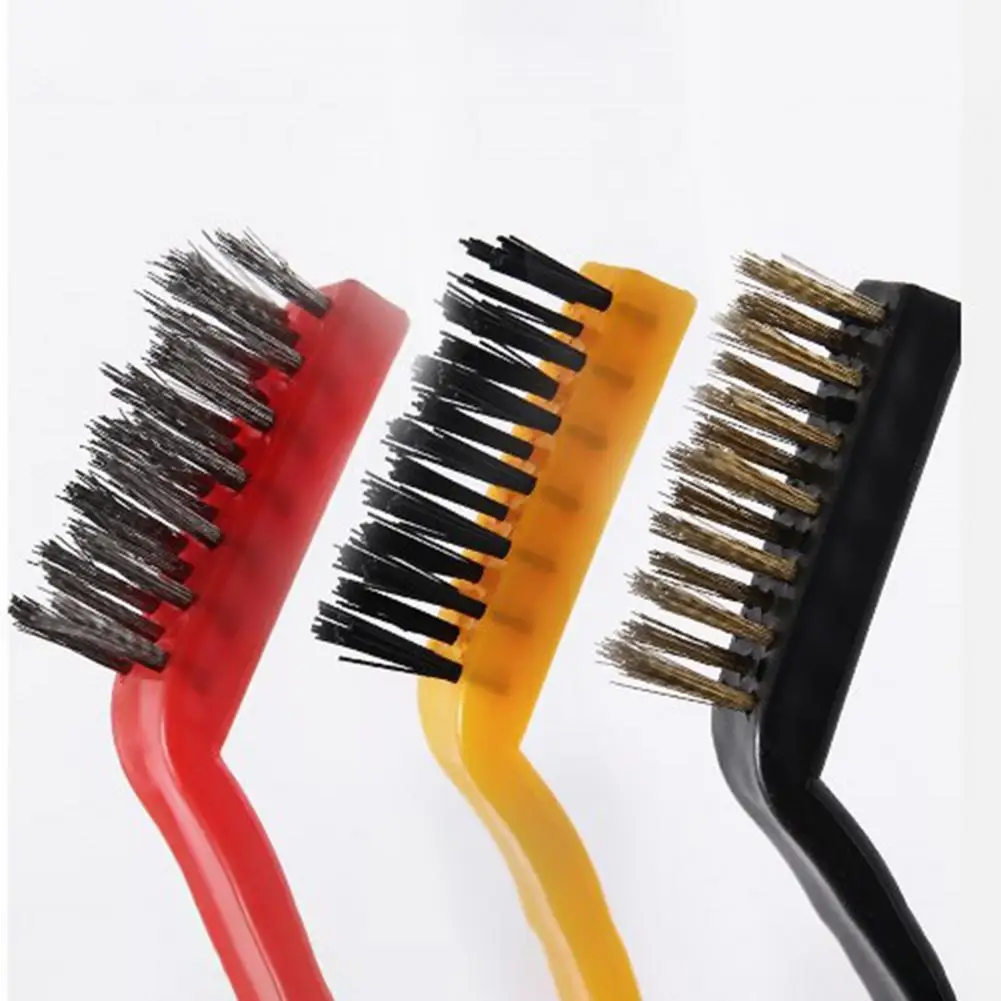 3Pcs Wire Brush Stainless Steel Brush Brass Cleaning Brush Polishing Rust Remover Burring Cleaning Brushes Kitchen Supplies