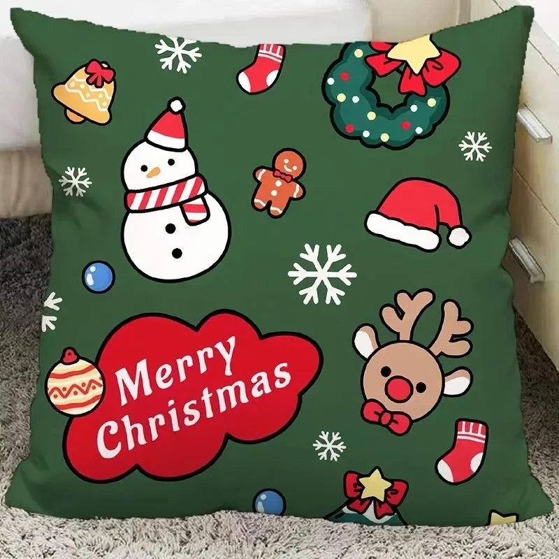 Christmas Themed Pillowcases Car Accessories Office Santa Claus Living Room Sofa Home Pillowcases