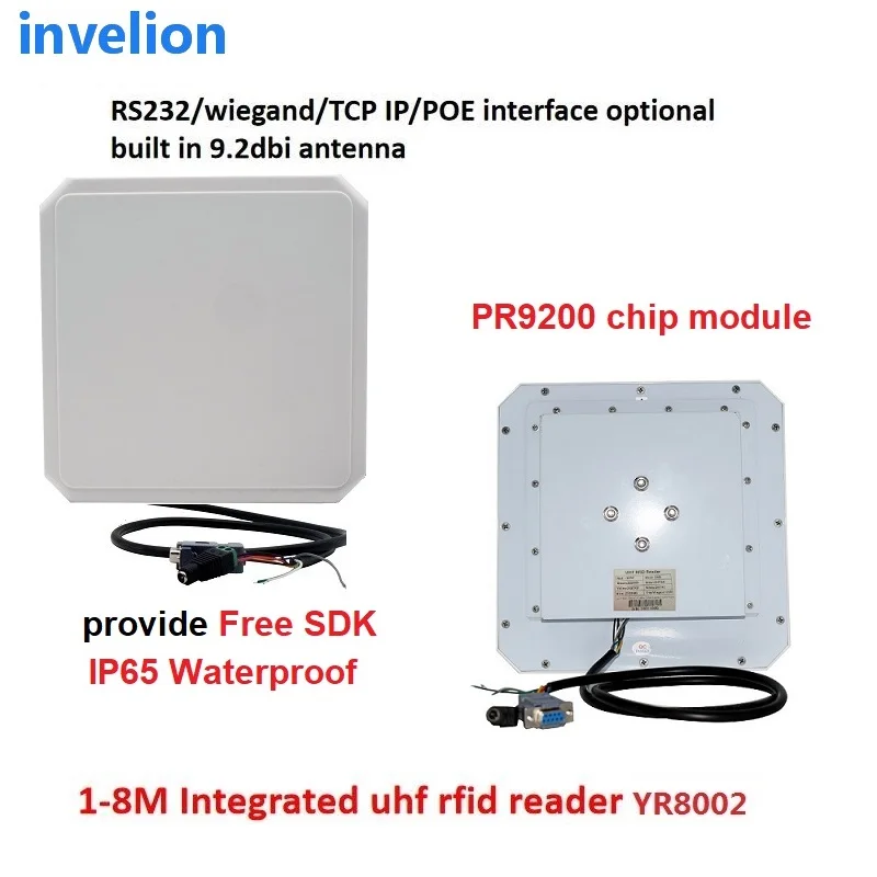 long range car rfid reader passive waterproof ip67 circular polarization rfid uhf antenna reader 5-7meters RS232 Wiegand 26