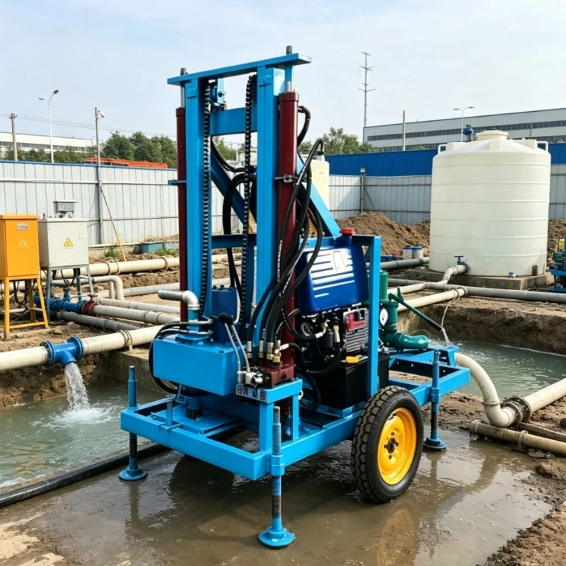 

150m Wheel Type Portable Drill Rig Durable Structure Designed for Clay and Shale Formation