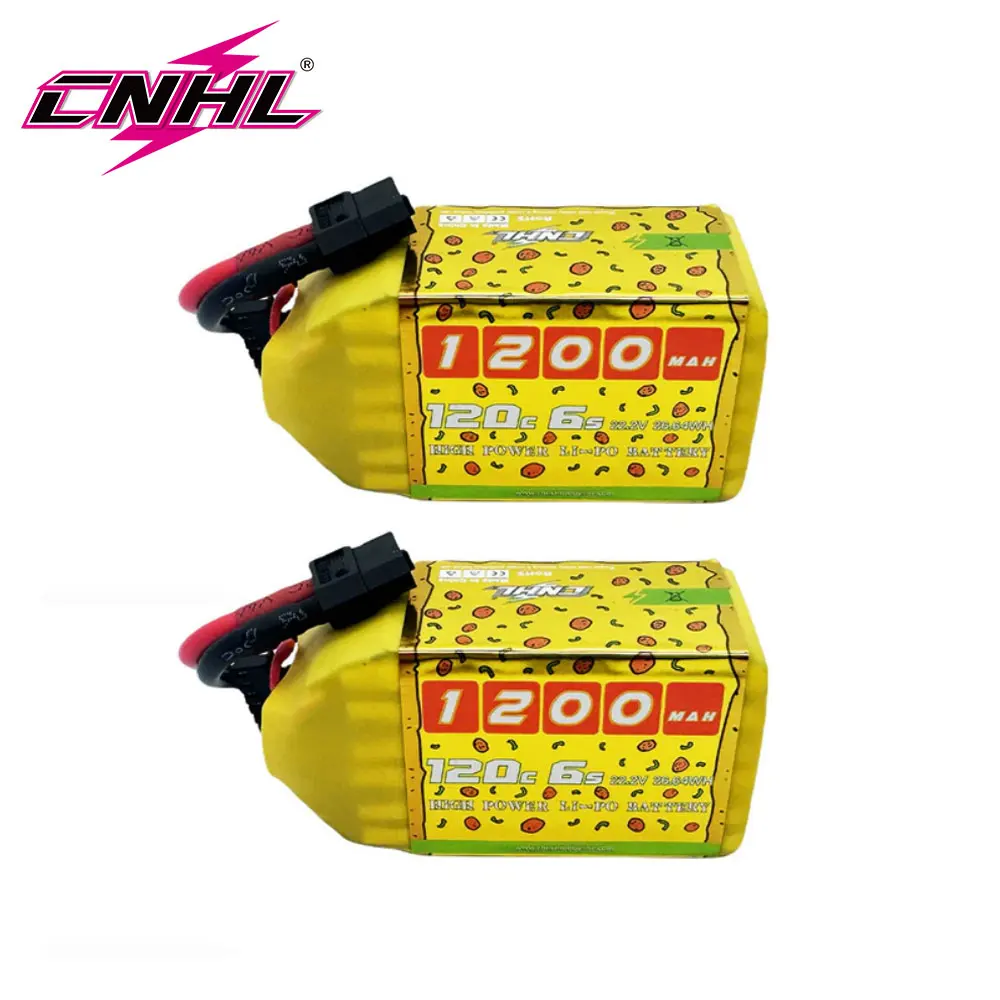 2PCS CNHL 6S 22.2V Lipo Battery 1200mAh 120C With XT60 Plug For RC FPV Drone Quadcopter Airplane Helicopter Car Racing Hobby