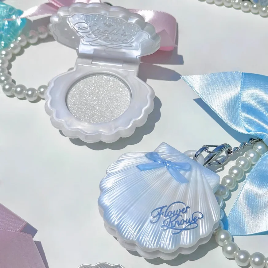 Flower Knows Shell Pearl Collection Highlighter Palette Shimmer Glitter Iluminador Makeup Highlight