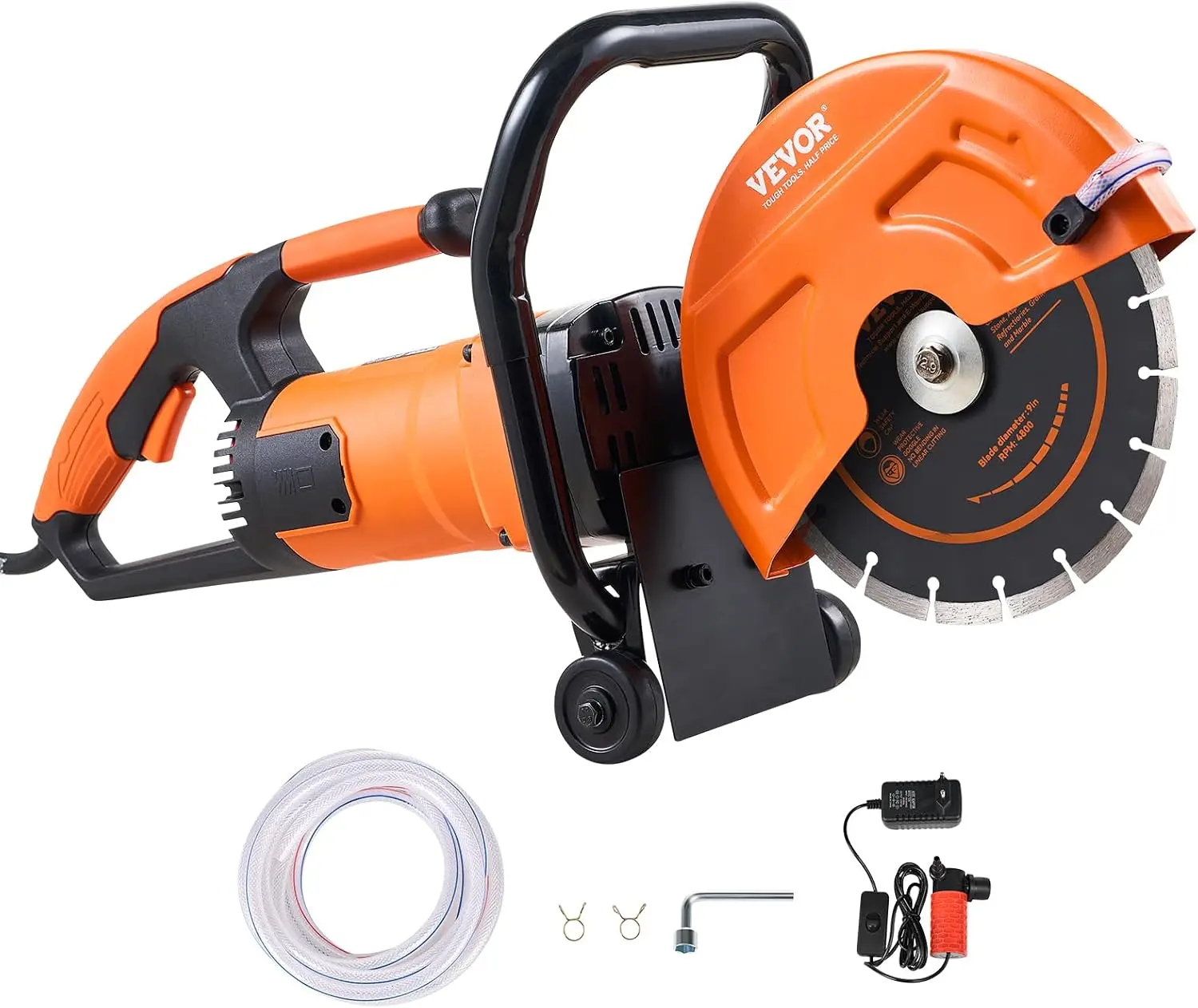 Electric Concrete Cutter 1800W 9 in Saw with 3.5 in Cutting Depth
