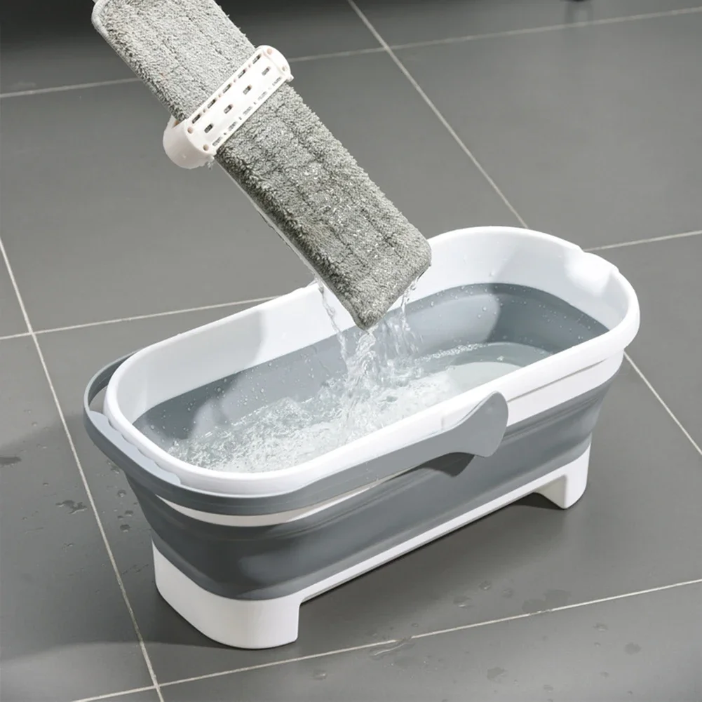 Portable Folding Bucket For Cleaning Foldable Laundry Basket With Wheel  Water Basin Household Item For Washing Camping Basin