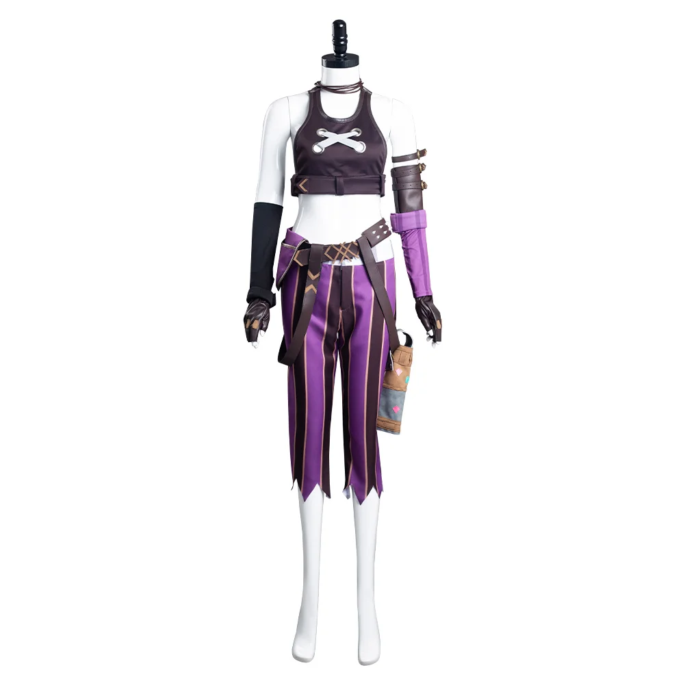 Jinx Cosplay Costume Game LoL Uniform Vest Pants Wigs Gloves Belt Outfits Halloween Carnival Dress Up Party Female Women Suit