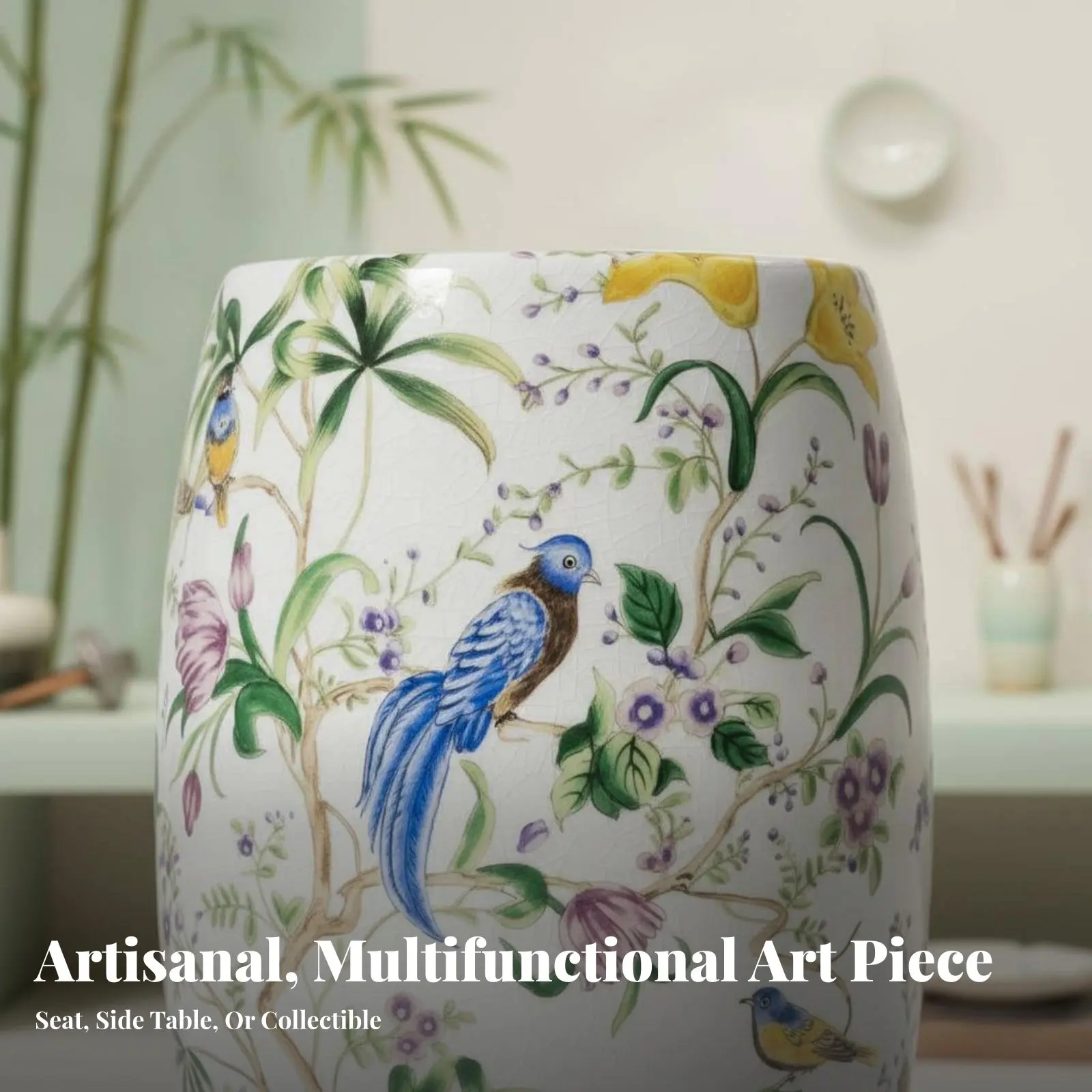 

Керамический табурет-барабан с глазурью «Ледяное трещение», новый китайский дизайн, многофункциональный, для садоводов и домовладельцев