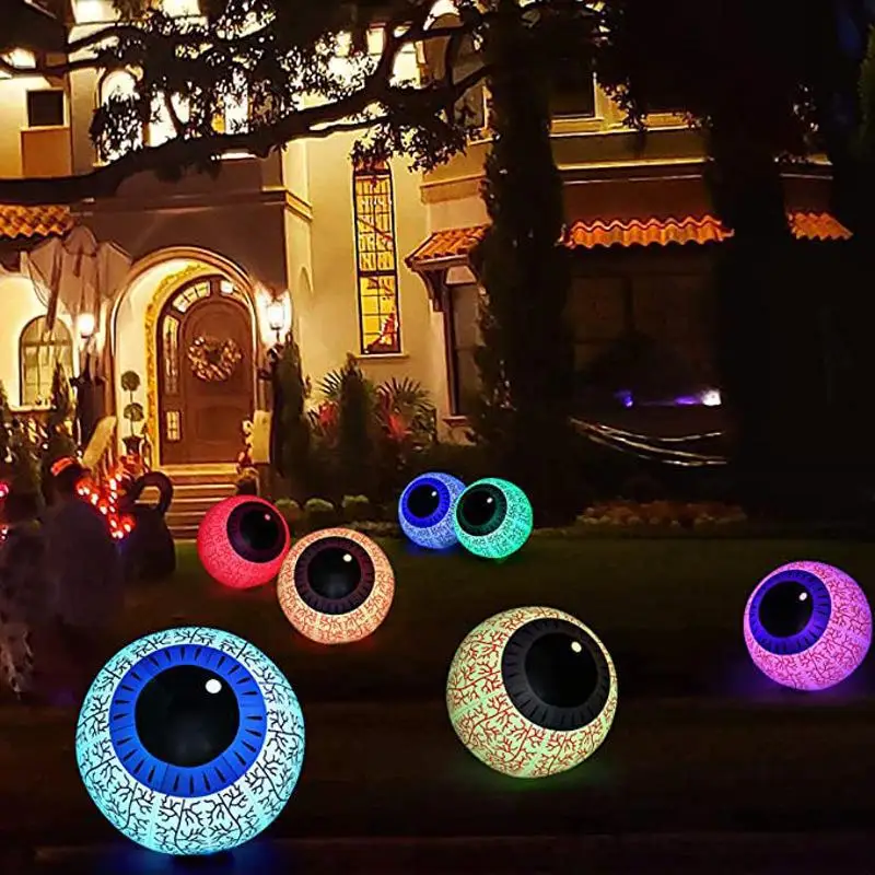 Halloween Decoration 60cm LED Remote Control Light Up Eye Ball Inflatable Light Up Pumpkin Ball Eyeball