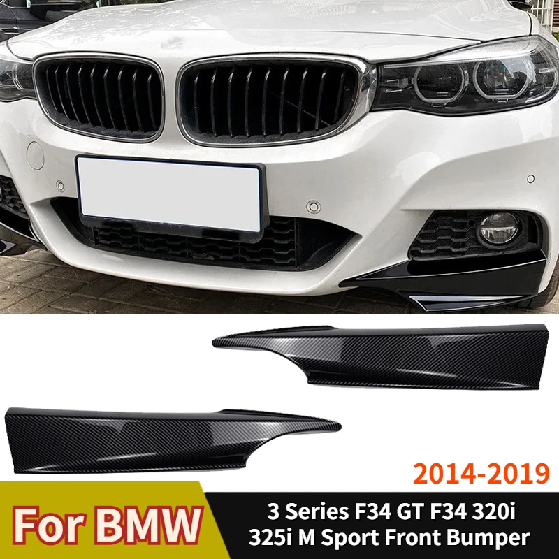 For BMW 3 Series F34 GT F34 320i 325i M 2014 To 2019 Sport Front Bumper Lip Spoiler Side Cover Diffuser Splitter Corner Body Kit