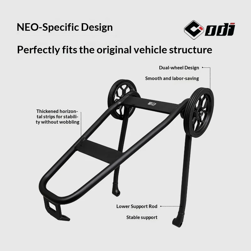 ODI Custom Aluminum Rear Rack for JAVA NEO 16/20 Inch Folding Bike, Heavy Duty Rear Carrier with Oversized Rollers