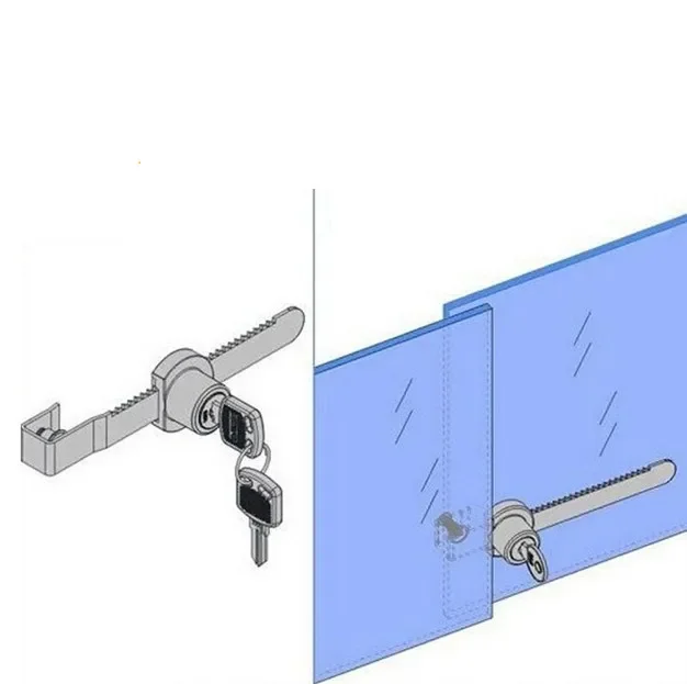 3 Same Key Sliding Window Glass Cabinet Lock with Key for Mobile Showcase Display Case Furniture Glass Push Door Hardware Locks