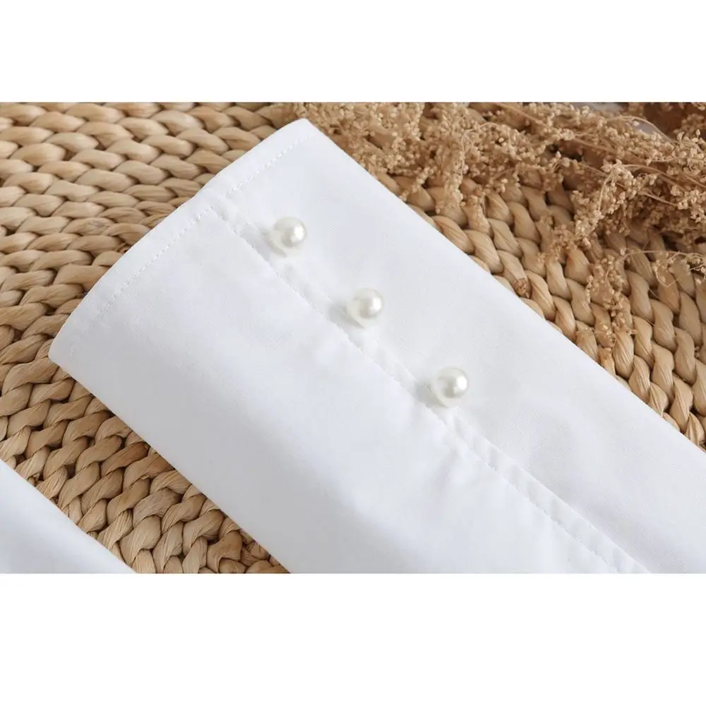 

Elegant Detachable Fake Hand Sleeves Pearls Buttons Comfortable False Wrist Cuffs Decorative Soft Paired Wrist Warmer Sweater