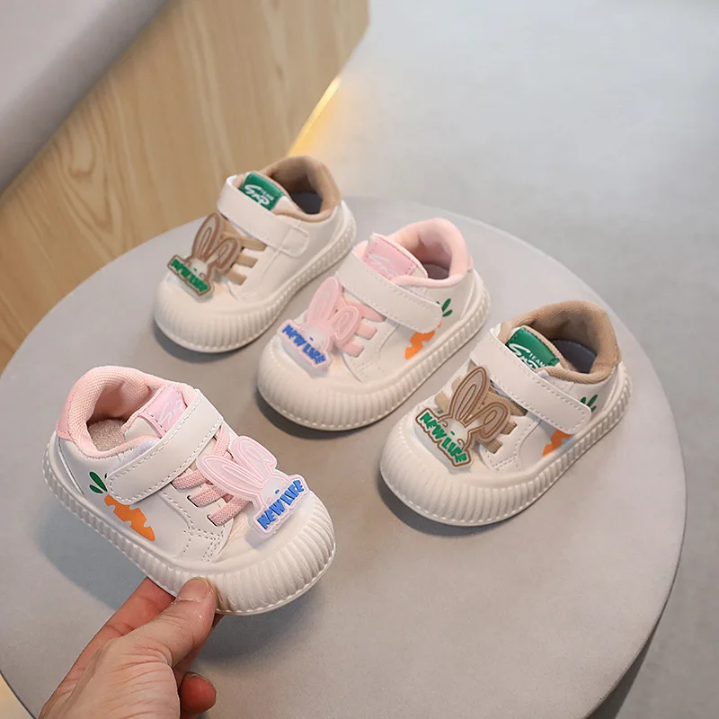 Baby Girls Casual Shoes Spring Autumn Cartoon Rabbit Printed Carrot Baby's Sneakers Boys First Walkers