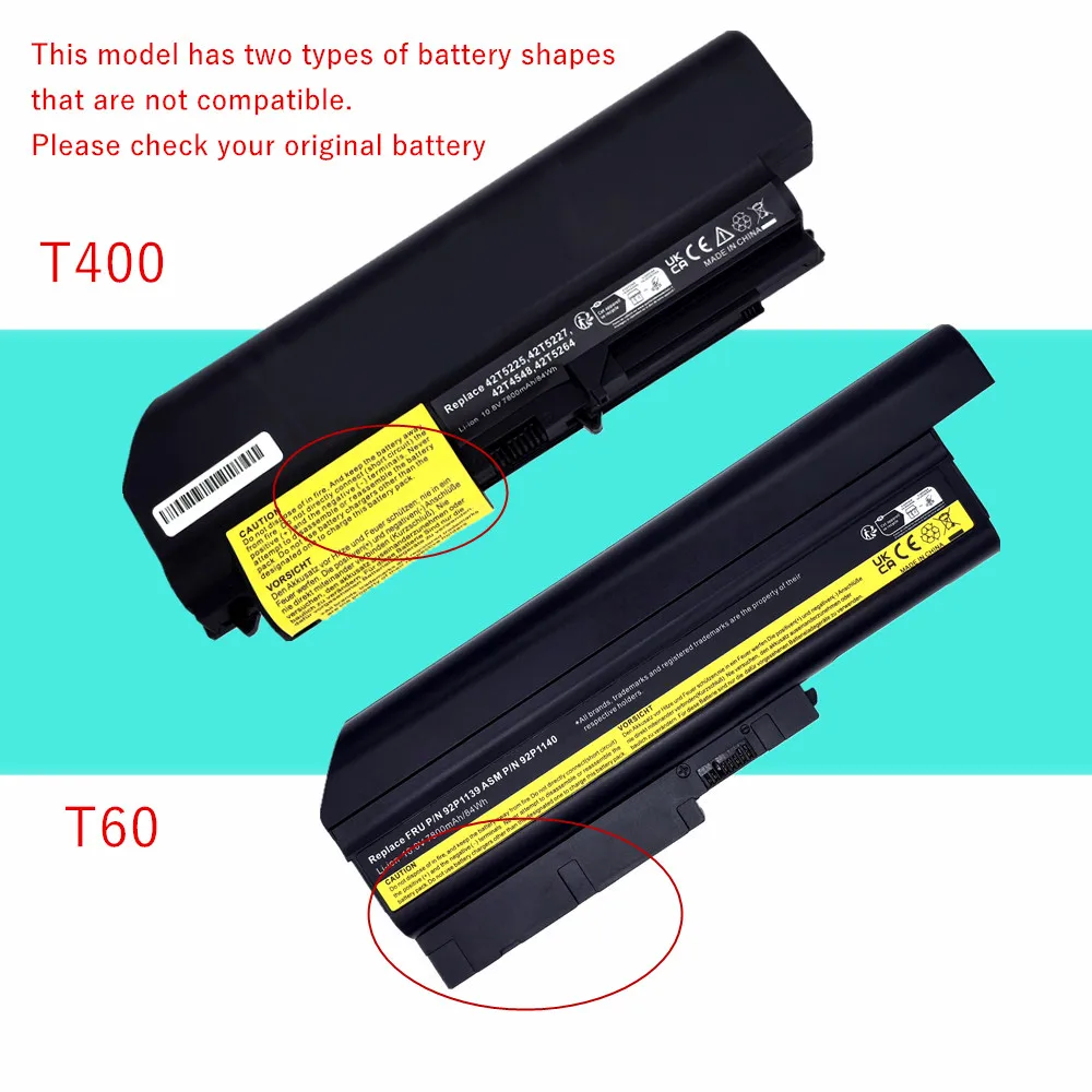 42T4530 Laptop battery For Lenovo ThinkPad R61 R61i T400 T61 T61p T61u 42T4533 41U3196 42T5226 42T5265 42T4532