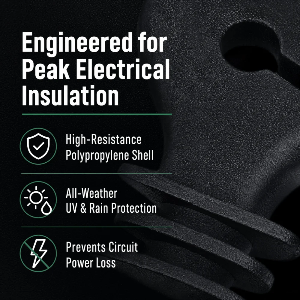 50Sets Galvanized Steel Electric Fence Insulator M6 Threaded Durable Electronic Fence Accessories Polypropylene Material view 4