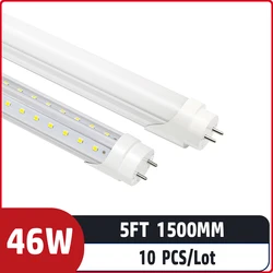 Lámpara Led fluorescente T8 en forma de V, tubo para iluminación interior de armario de cocina, tienda en casa, fábrica, 5 pies, 1,5 m, 46w, AC85-265V, 10 unidades por lote