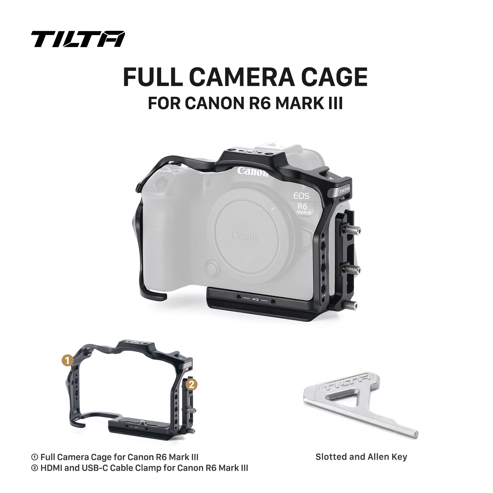 TILTA R6 Mark III cameracage voor Canon EOS R6 Mark III / R5 Mark II met kabelklem Xeno bovenhandgreep cold shoe mount Arca basis