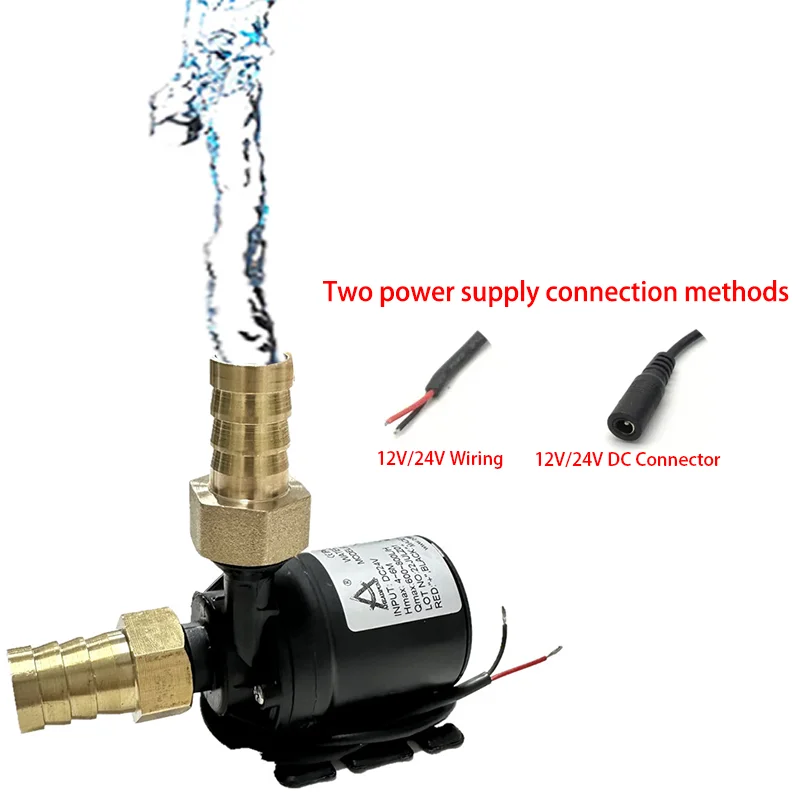 12v Super Quiet Brushless Pump 24V 800L/H Brass Joint Underwater Fish Tank Circulating Pump Waterproof Solar Submersible Pump