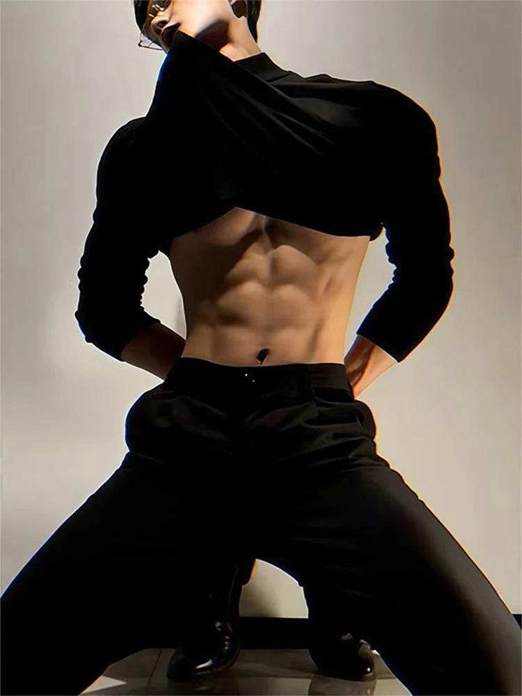 

Мужской вязаный свитер Bla Korean Sle с высоким воротником, облегающий, теплый базовый слой, модная зимняя повседневная одежда