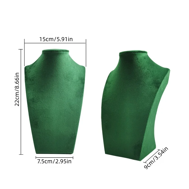 Velvet Covered Necklace Bust Display Stand Multi Color Mannequin Torso Jewelry Bust Holder Store Showcase Photo Shooting image 3
