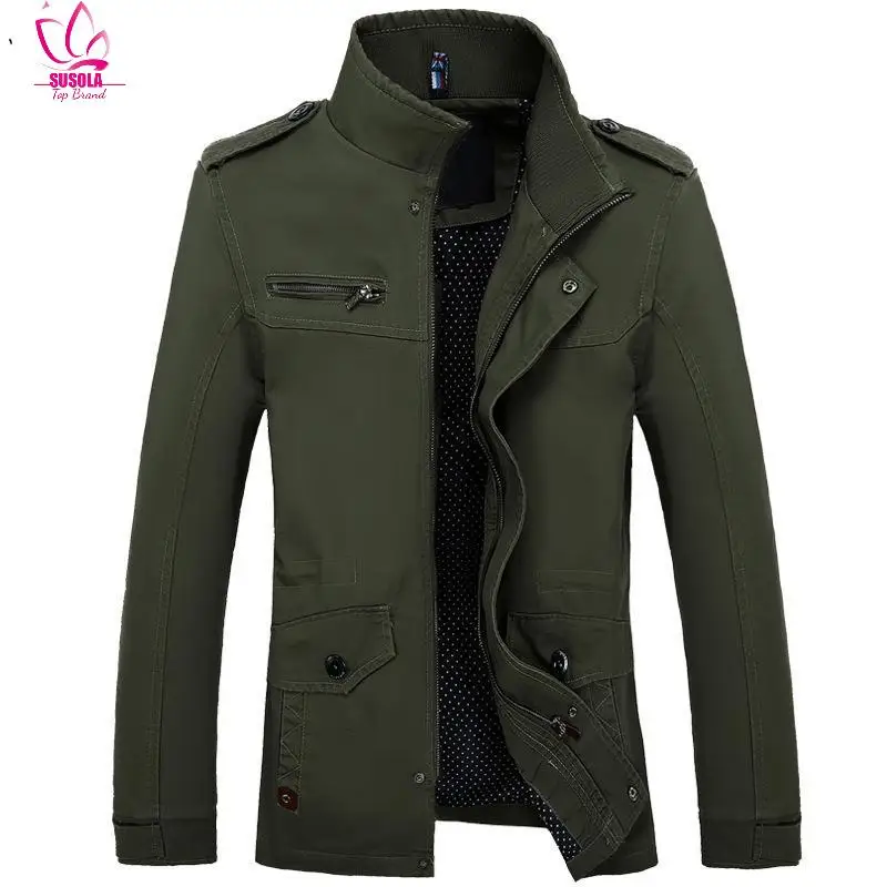 SUSOLA Men Jacket Coat New Trend Trench Coat New Autumn Winter Brand Casual Silm Fit Overcoat Jacket Male M-5XL