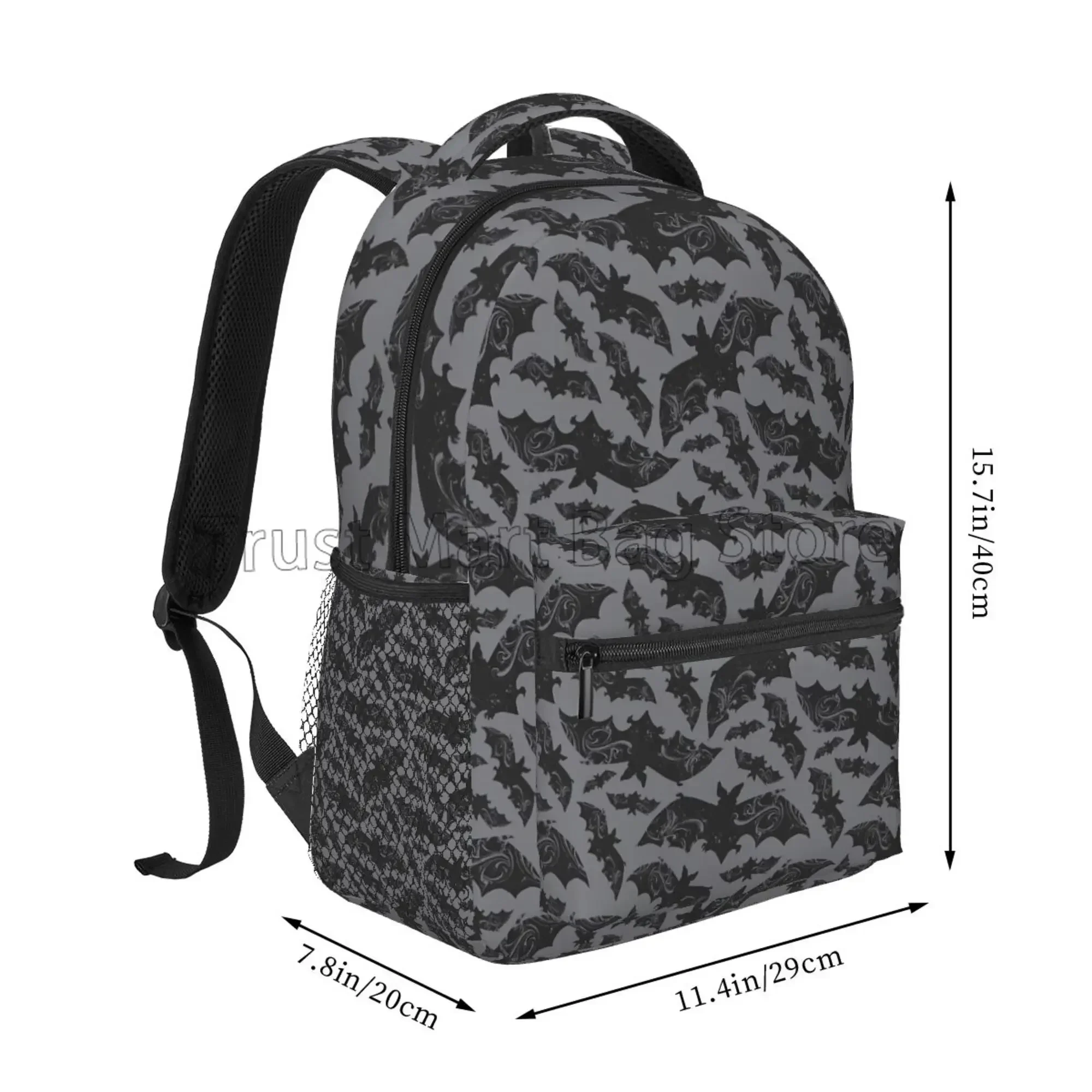 Sac à dos chauves-souris noir pour Halloween, sac à dos pour ordinateur portable, sac de livre scolaire, sac de jour léger pour adultes, adolescents, enfants, voyage, randonnée, camping