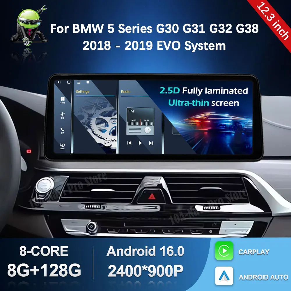 for BMW 5 Series G30 G31 G32 G38 2018 - 2019 EVO System Car Radio Multimedia Player Android 16 BT 4G Carplay DSP WiFi Auto Tools