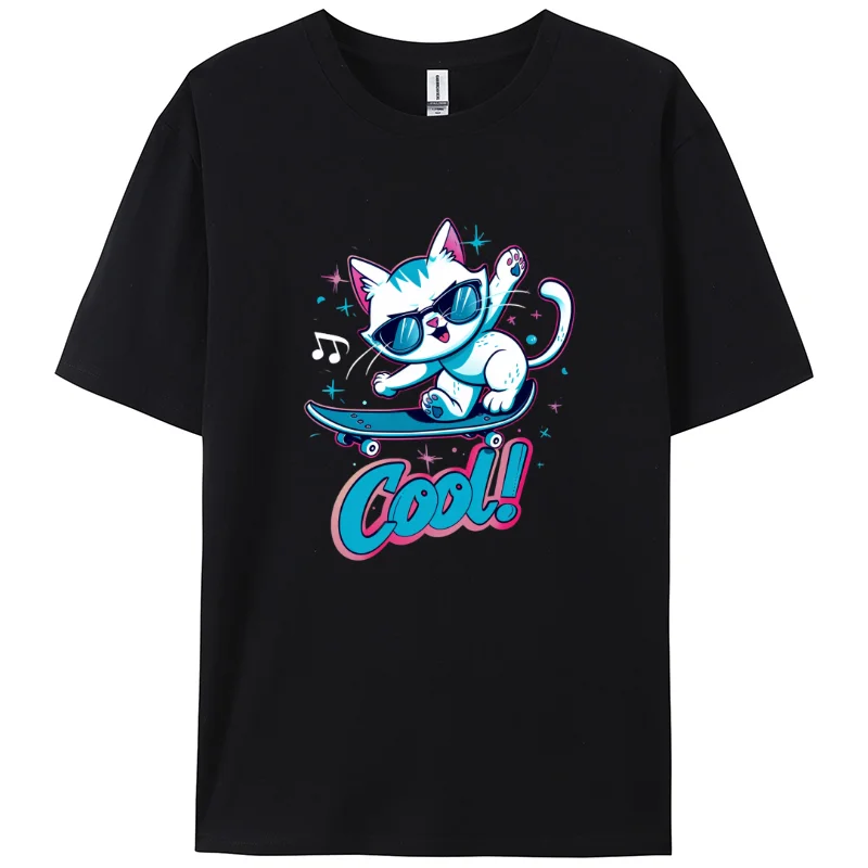 Мама, Летние повседневные футболки, Berserk женские короткие футболки, крутой Кот, футболка с графическим принтом, с коротким рукавом, 100% хлопок, двусторонние,.