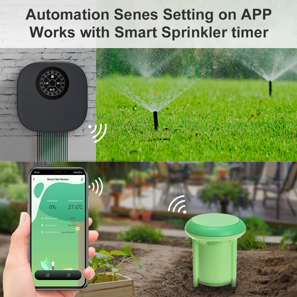 Tuya Smart Zigbee Soil Temperature And Humidity Sensor for Detector Plant Soil Moisture Monitor Work with Alexa Google Assistant