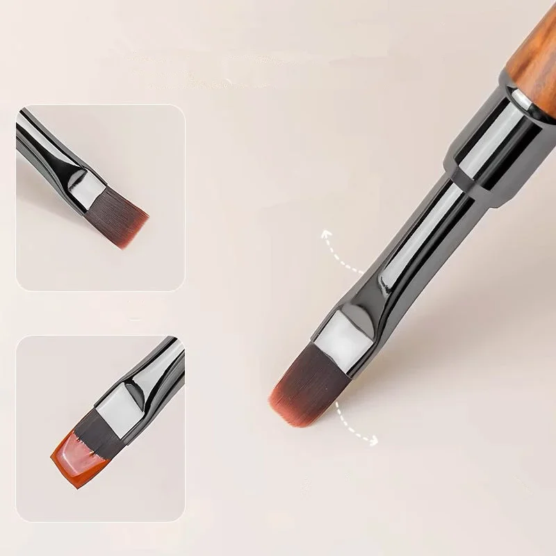 Set di pennelli per unghie in ebano con coperchio, cavo a doppia testa, fototerapia, testa tonda, pittura, gradiente, Fiona Fang, negozio di unghie speciale.