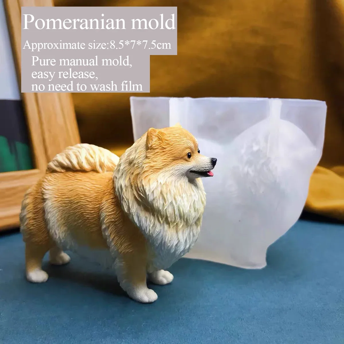 Cute Pomeranian Dog Silicone Mold for Aromatherapy Plaster 3D Handmade DIY Grinding Tools Pet Theme Crafting Accessory