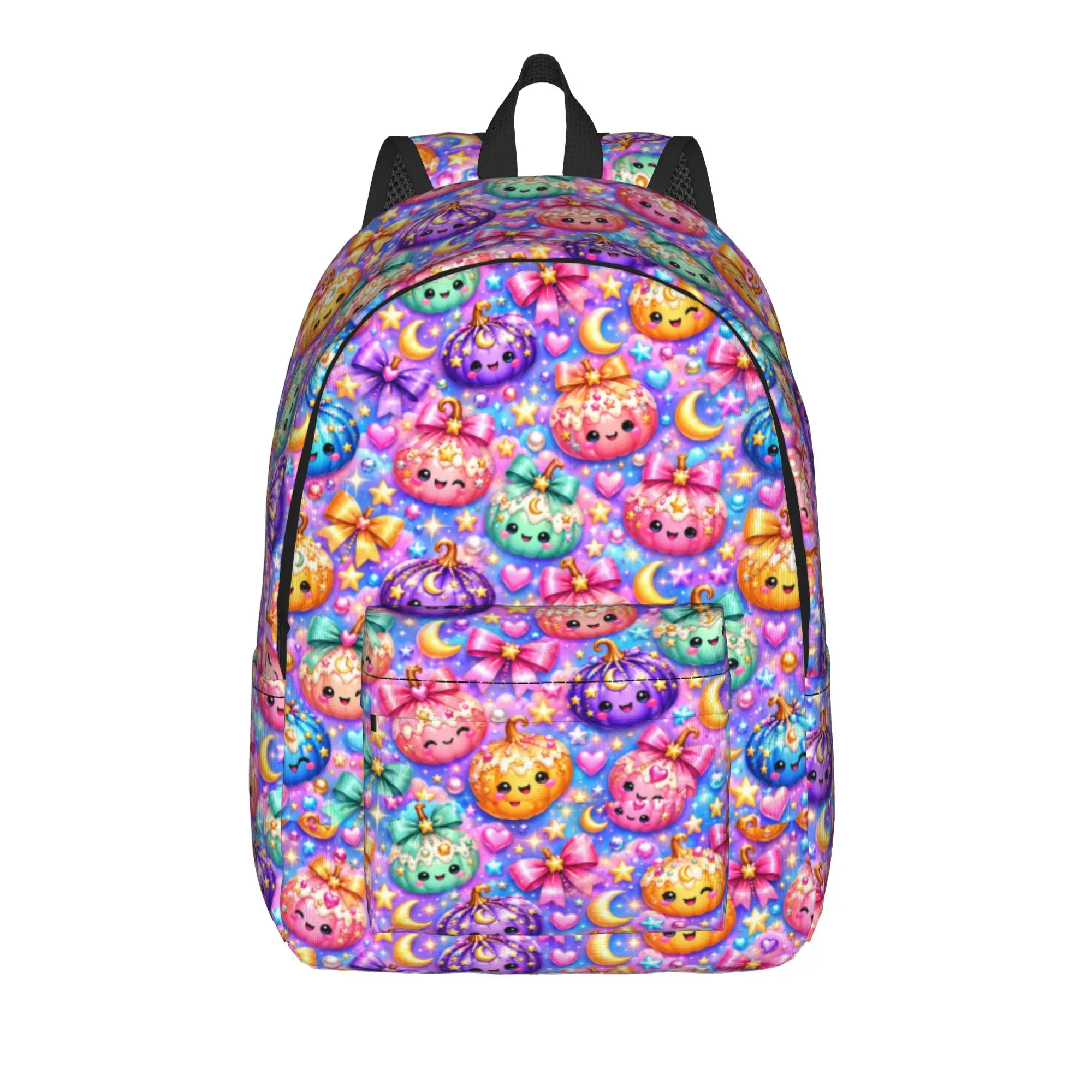 Galaxy Halloween Pumpkin Backpack  Girl Polyester Travel Backpacks Breathable Fun School Bags Rucksack