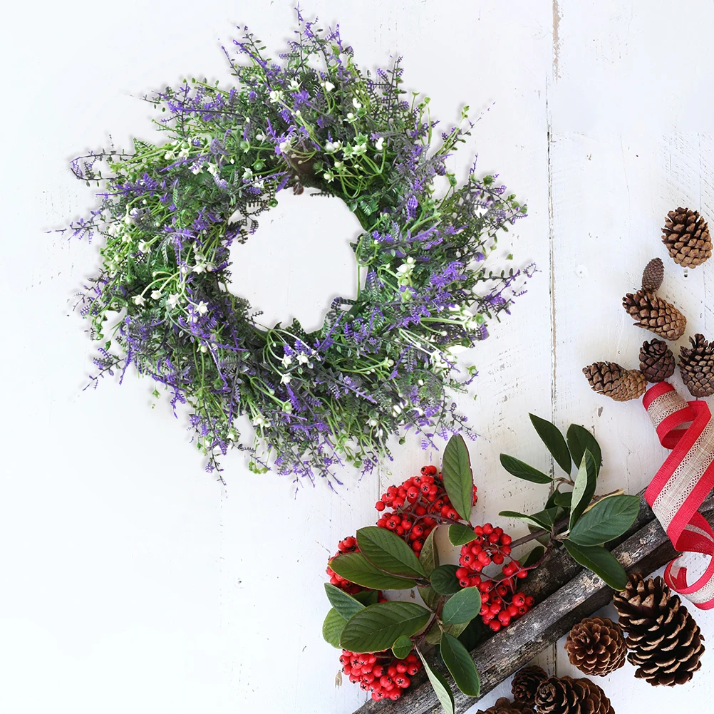 

1Pcs Lavender Simulation Wreath Hanging Garland Delicate Floral Decoration Party Home Indoor Outdoor Garden Decor