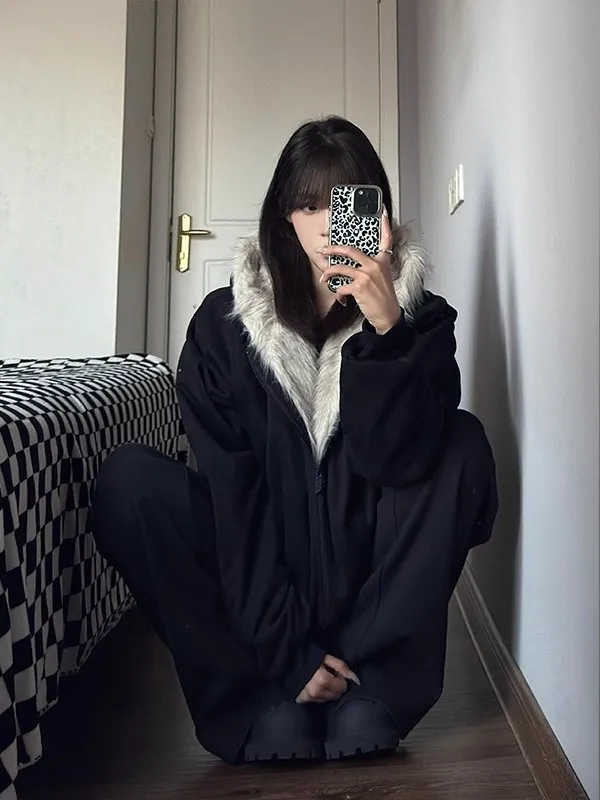 

Утепленная куртка Cleanfit из хлопка с меховым воротником в американском стиле, зимнее теплое пальто для мужчин и женщин, повседневное, свободного кроя, из полиэстера.