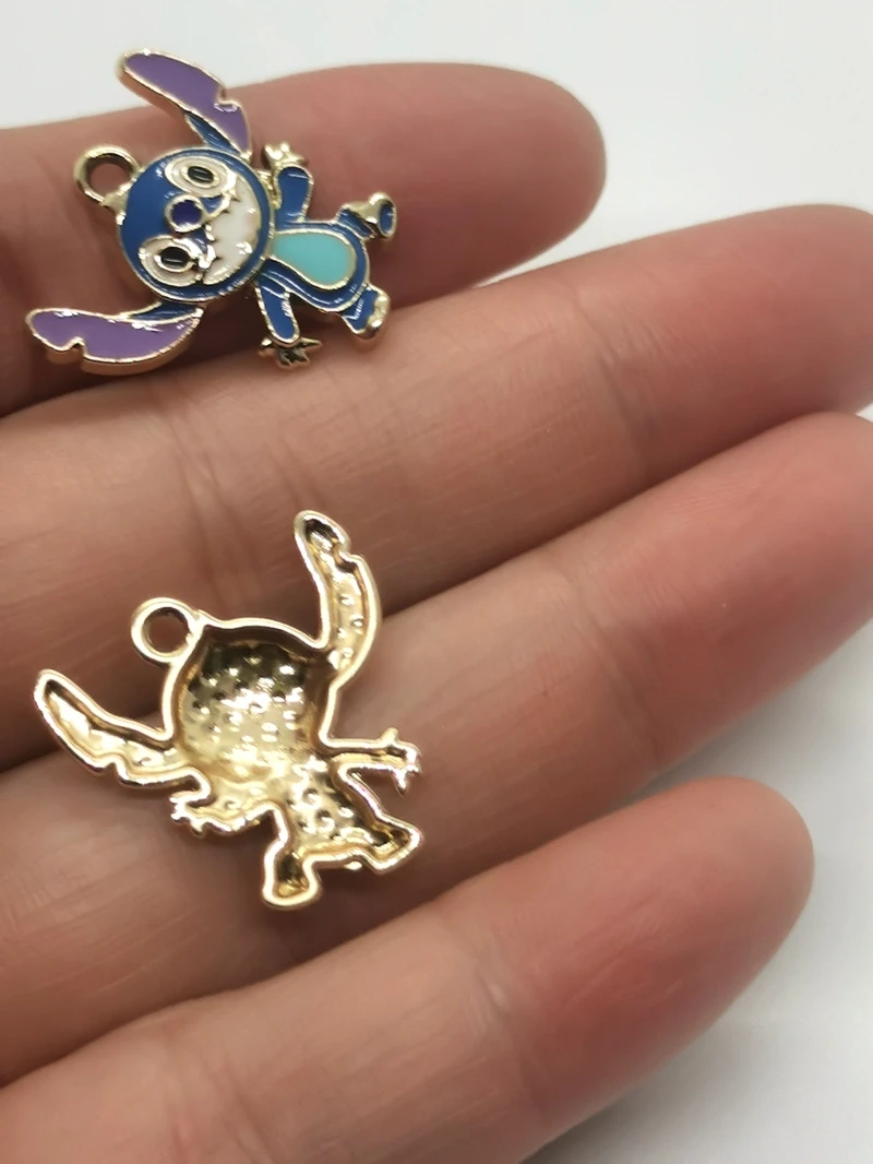 الكثير الكرتون 10 قطع ديزني غرزة سحر الأقراط DIY مفتاح سلسلة قلادة قلادة سوار مجوهرات النتائج اليدوية هدية #5