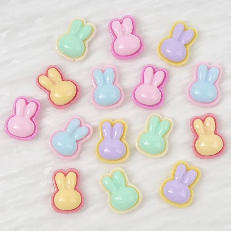 20/100pcs Rabbit Resin Patch DIY Resin Crafts Decor Flatback Scrapbooking Hairpin Nail Art Handwork Flatback Patch Material