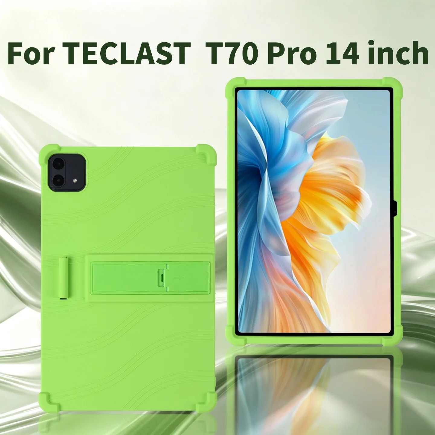 For TECLAST T70Pro 14 Inch Android Tablet Shockproof Silicone Protective Cover with Stand, Child Friendly  Anti Slip Design