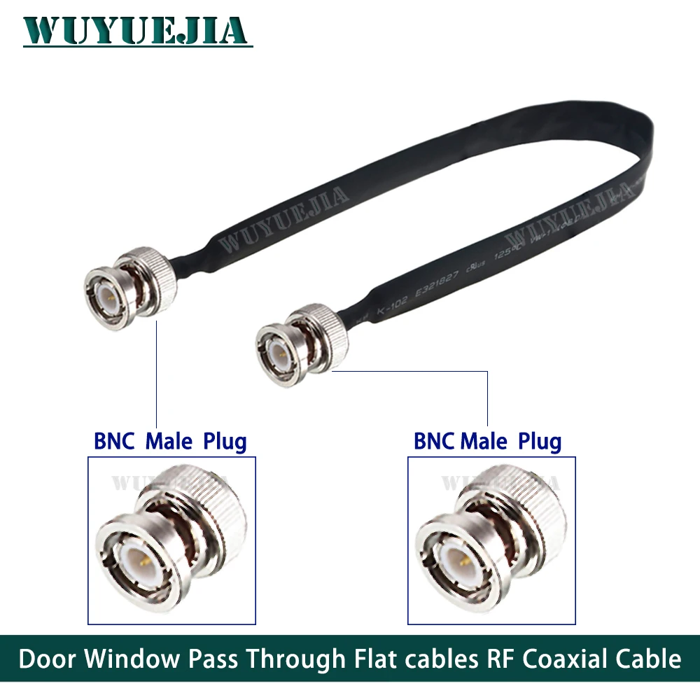 Window Pass Through Flat Q9 BNC Male Plug to BNC Male or Female Waterproof Connector RF Coaxial Cable Pigtail Extension Cord