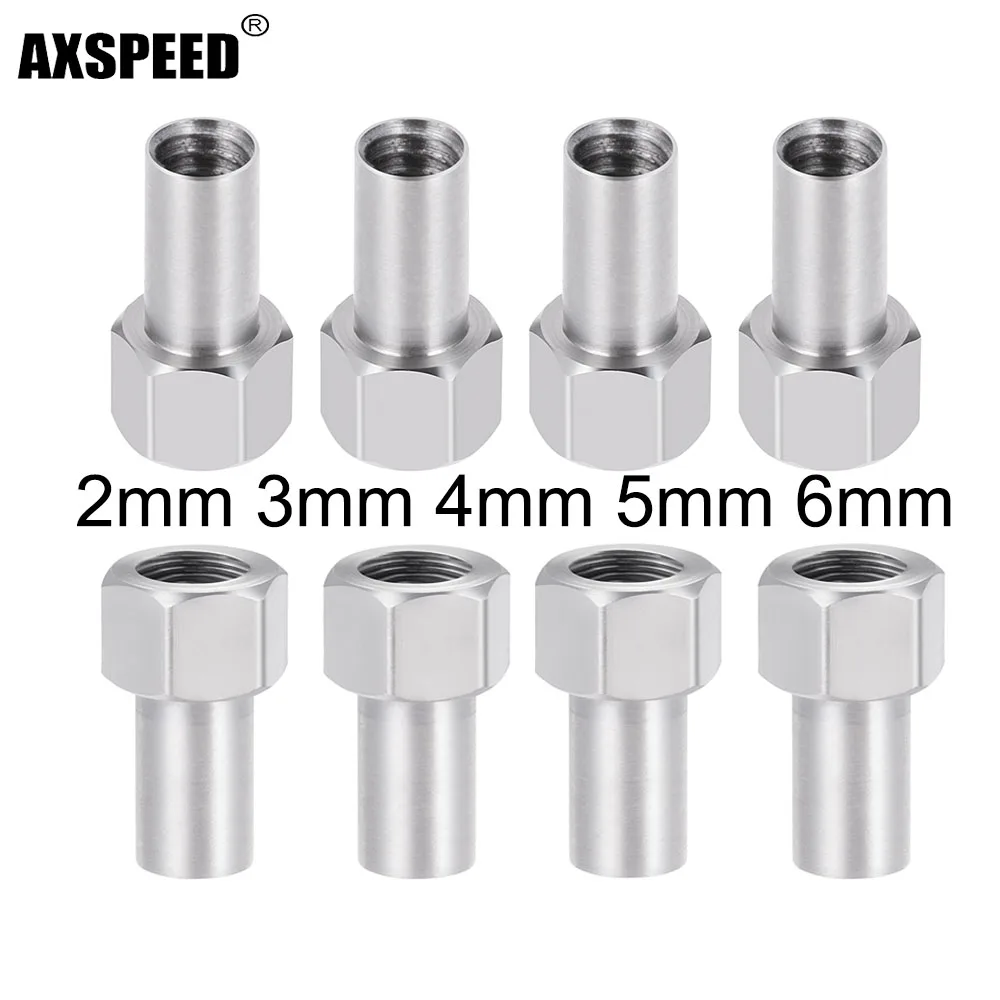 

AXSPEED 1Set Extended 2/3/4/5/6mm Wheel Hex Nuts Adapter for 1/18 RC Crawler Car TRX4-M Upgrade Parts