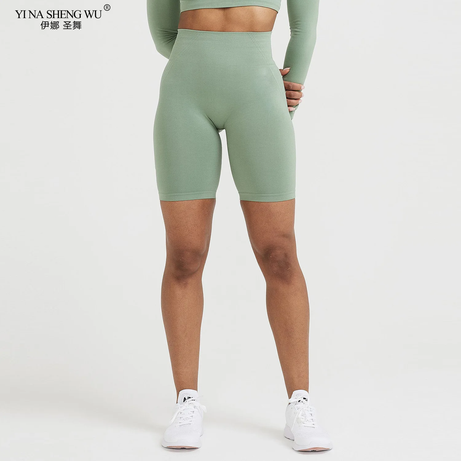 

High Waist Seamless Yoga Clothes Sports Fitness Hips Slim Nylon Peach Hip Knitted Cycling Shorts Solid Color Sport Shorts New