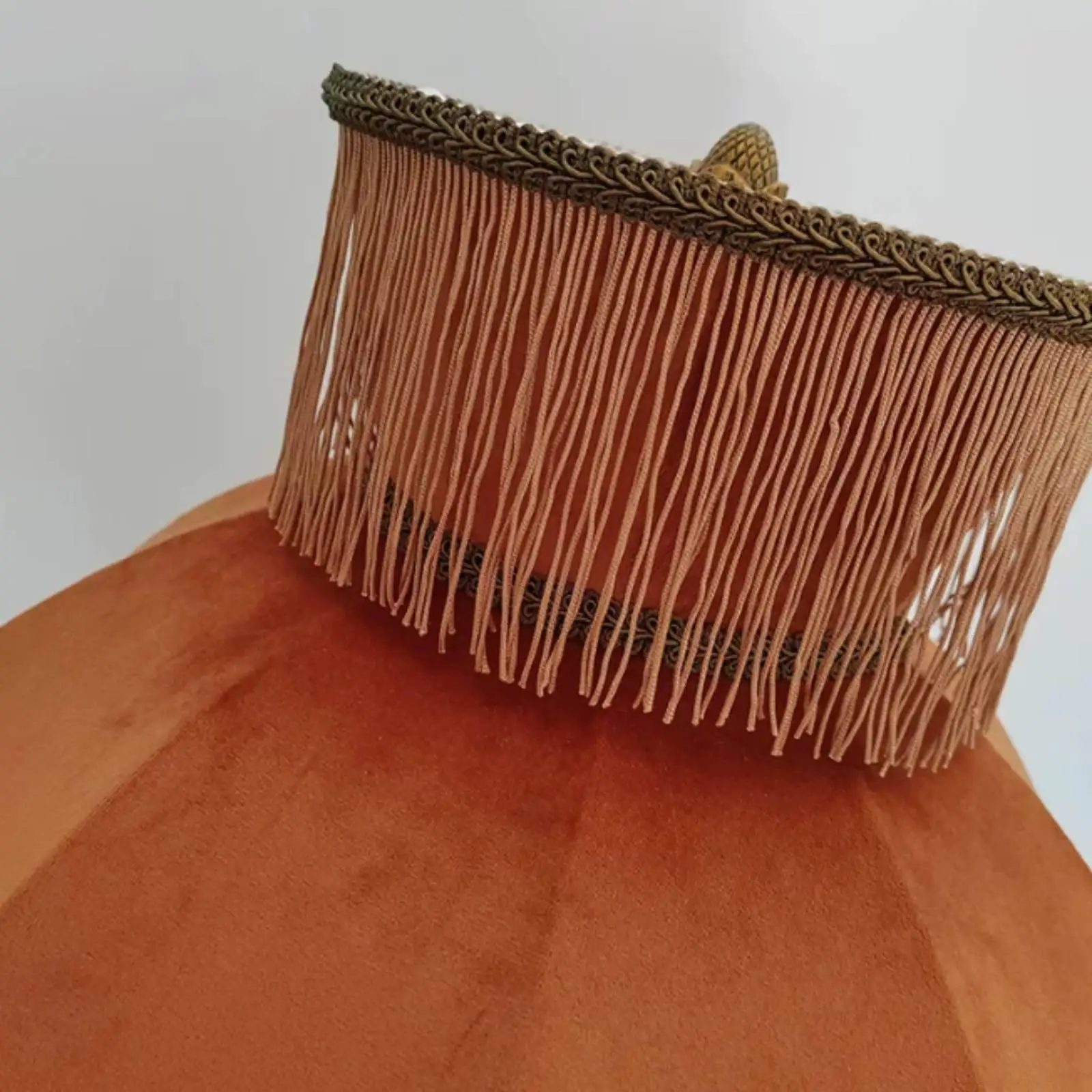 Handmade Velvet Tassel Lampshade European Style for Hotel Large Floor Lamp Elegant Light Cover with Fringe