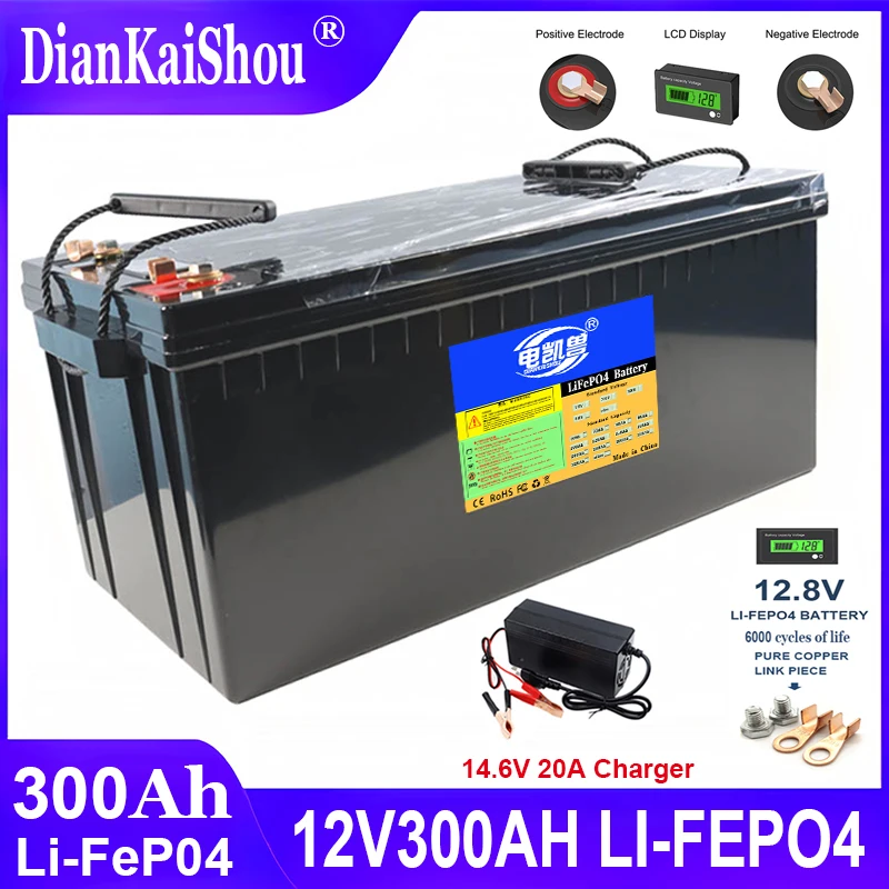 AAA 12V 24V60Ah 150Ah 280Ah 300Ah 320Ah LiFePo4 Cell pack, built-in BMS solar energy storage, outdoor camping golf cart tax-free