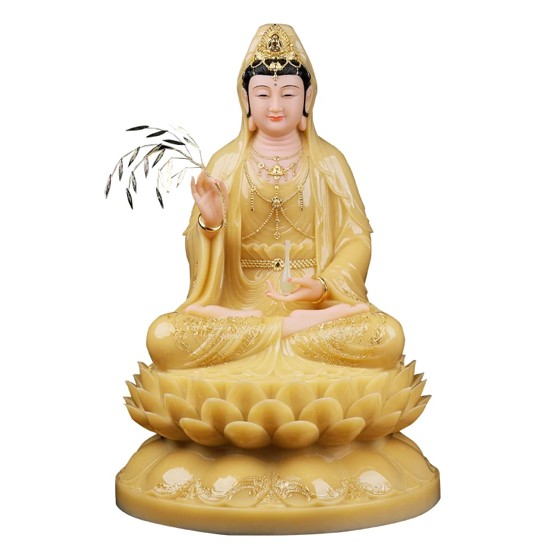 Smiley Guanyin Bodhisattva Jade Sakyamuni Buddha Ksitigarbha Maitreya Buddha Three Saints Full Hall Buddha Ornaments Gifts