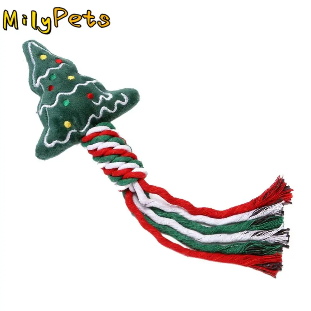 

Snowman/Christmas Tree Christmas Dog Toys Snowflake/Doughnut Shape Plush Dog Squeakey Chew Toys Bite Resistant Soft